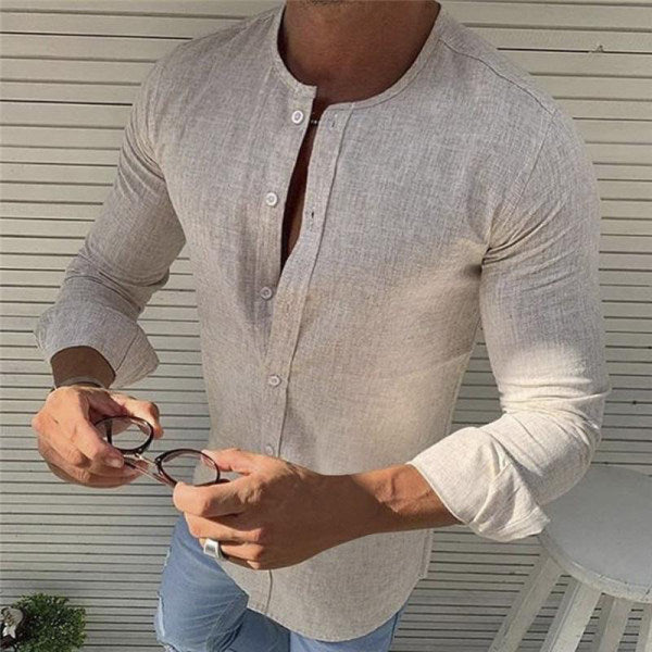 Heren Overhemd Lange Mouw Katoen Casual Kleding