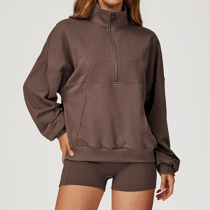 Dames Sweatshirt Sportief Met Halve Rits Comfortabel