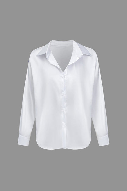 Vrouwelijke Blouse van Satijn Lang Mouw Elegant Model