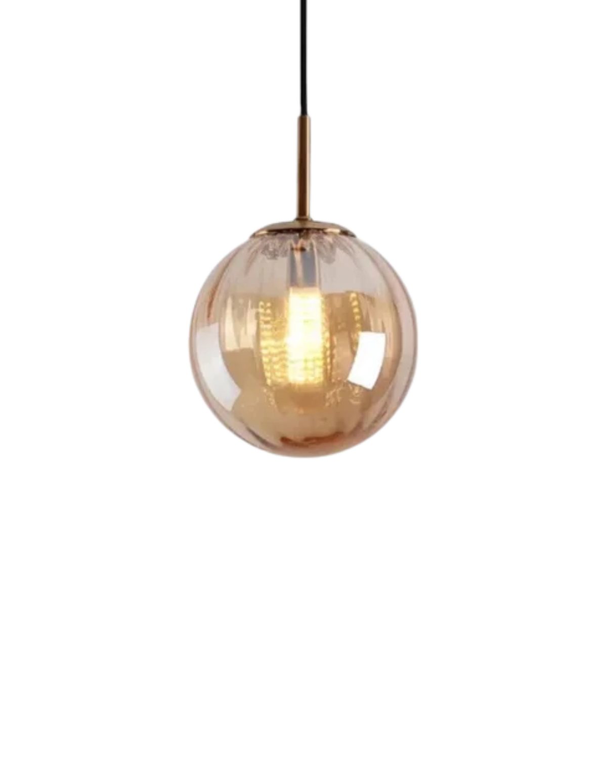 Glazen Hanglamp Bol met Structuur Grijs Bruin Rood Groen Amber Eetkamer Woonkamer