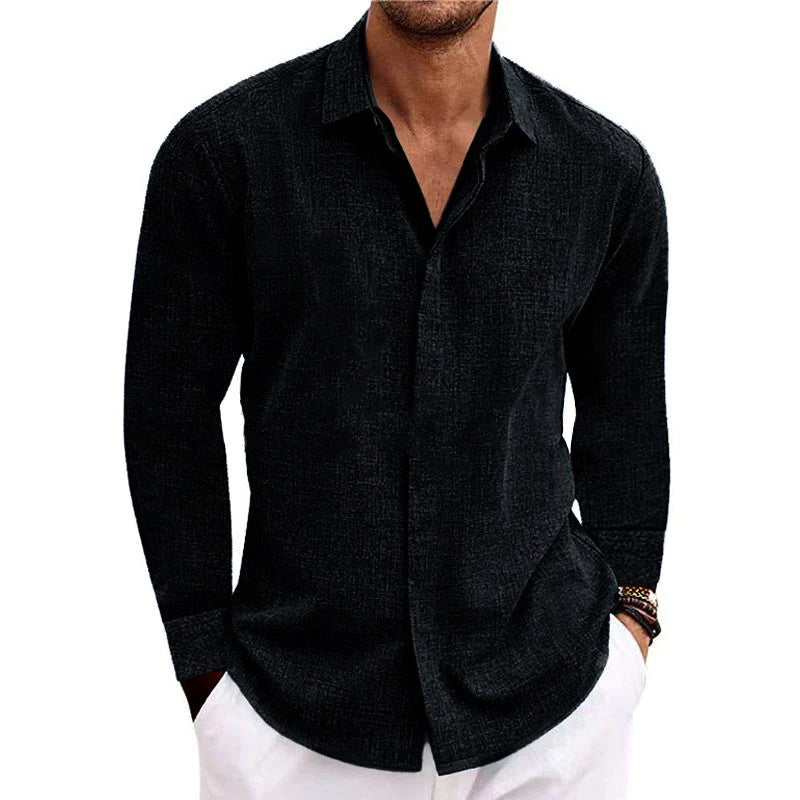 Herenshirt Lange Mouwen Klassiek Casual Overhemd