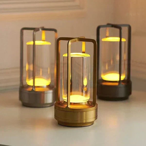 Tafellamp Oplaadbaar LED Dimbaar 3 Standen Glas Metaal Zwart Goud Zilver Slaapkamer Nachtkastje Bureaulamp USB Poort Touch Bediening Sfeerlamp