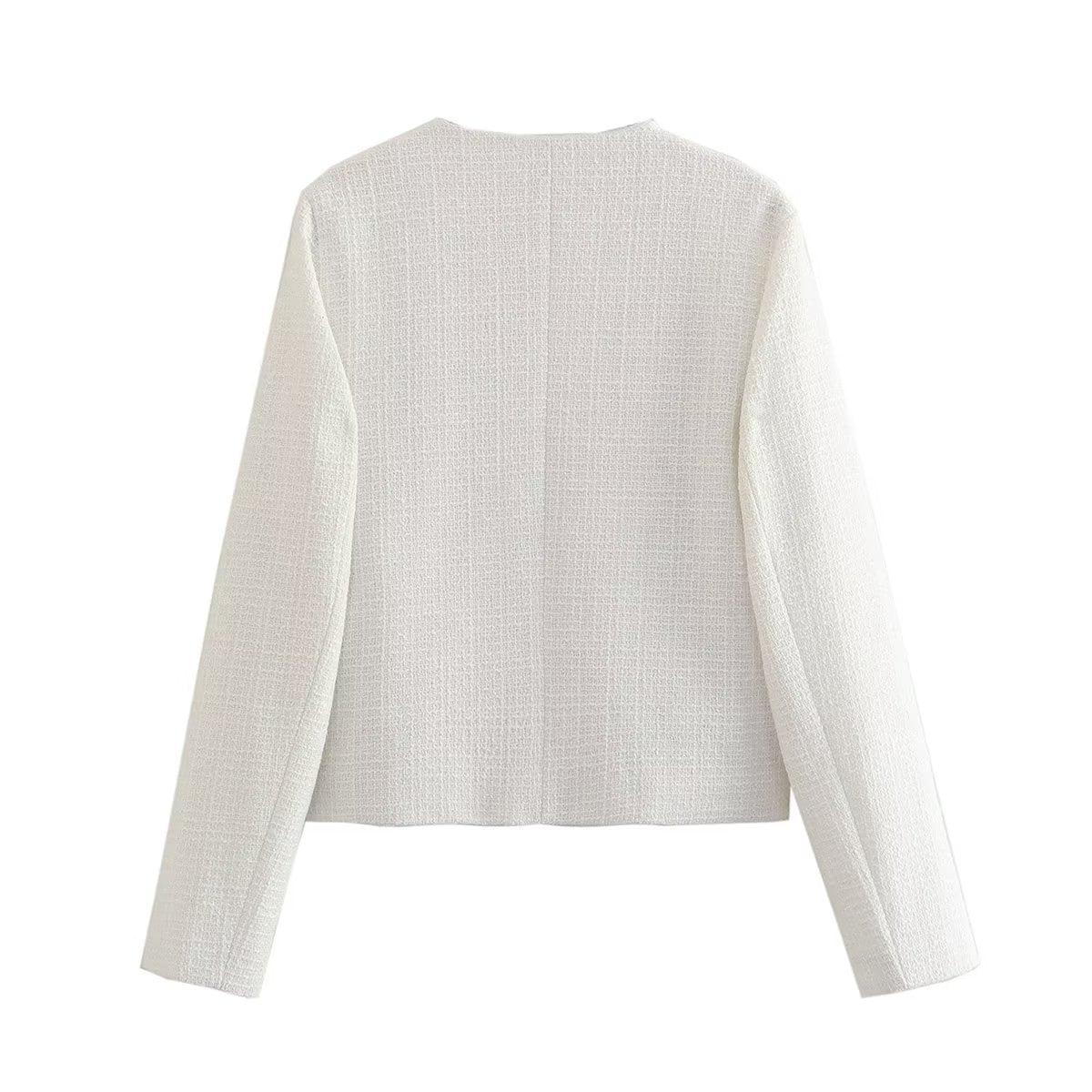 Dames Jas Bouclé Luxe Gouden Knopen