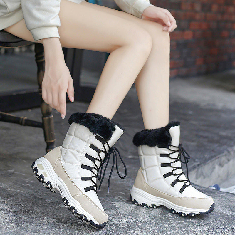 Dames Winterboots Zachte Voering Warm Met Veters - StudioMarella