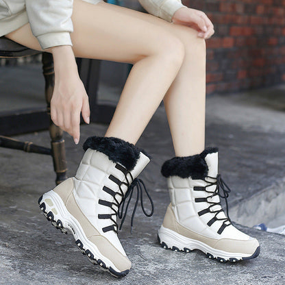 Dames Winterboots Zachte Voering Warm Met Veters - StudioMarella