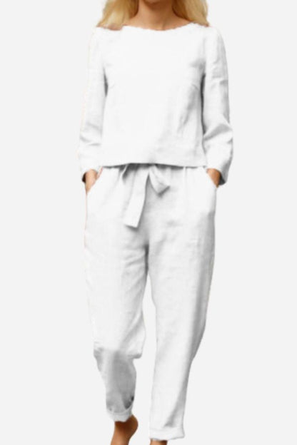 Linnen Tuta voor Vrouw 2-Delig Elegante Zomerset - StudioMarella
