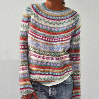 Dames Trui Nordic Motief Kleurrijk Warm Ragna
