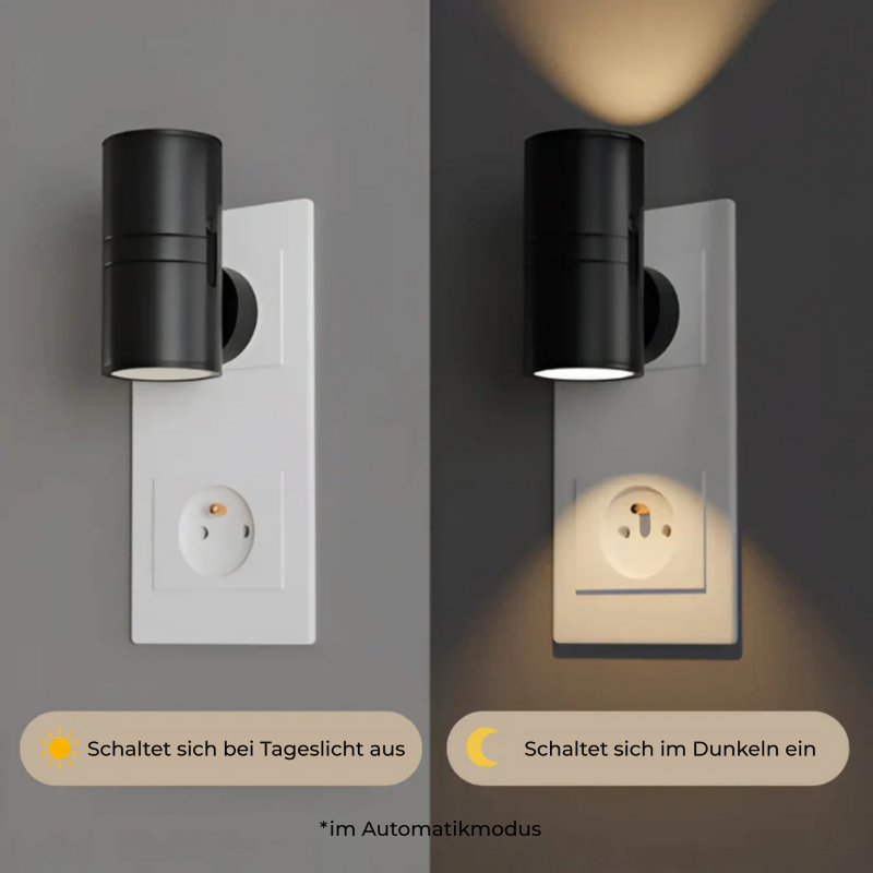Dimbare Sensorlamp voor in Stopcontact – Warm Wit LED Nachtlampje met Automatische Dag-Nachtsensor