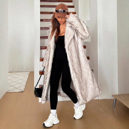 Dames Faux Fur Jas Lange Warme en Stijlvolle Coat - StudioMarella