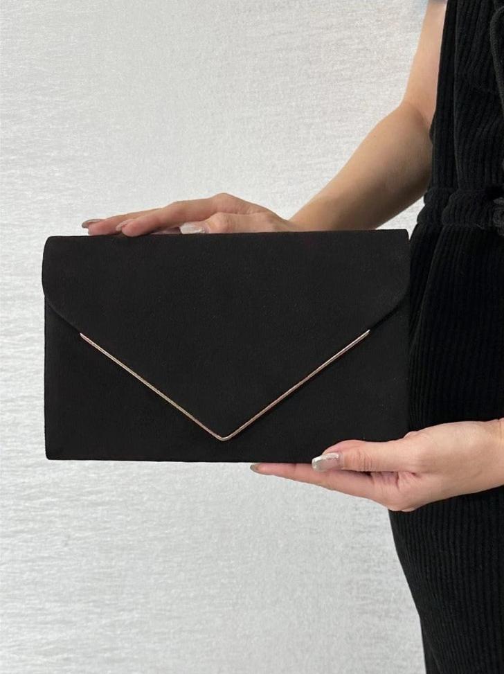 Fluwelen Avondclutch Suède Look Elegant