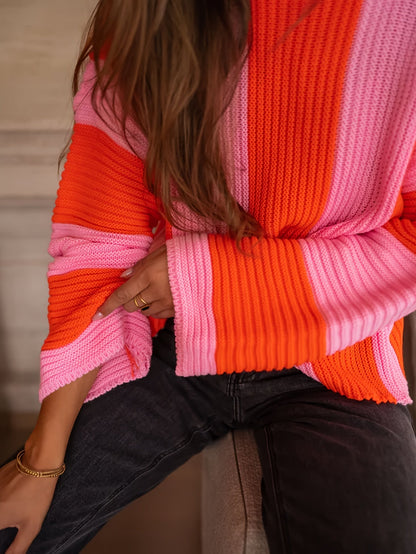 Dames Trui Gestreept Colorblock Comfortabele Pasvorm