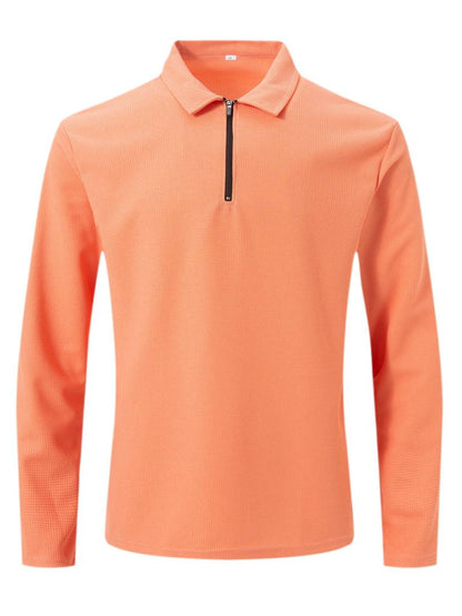 Heren Wafelshirt Lange Mouwen V-Hals Katoen