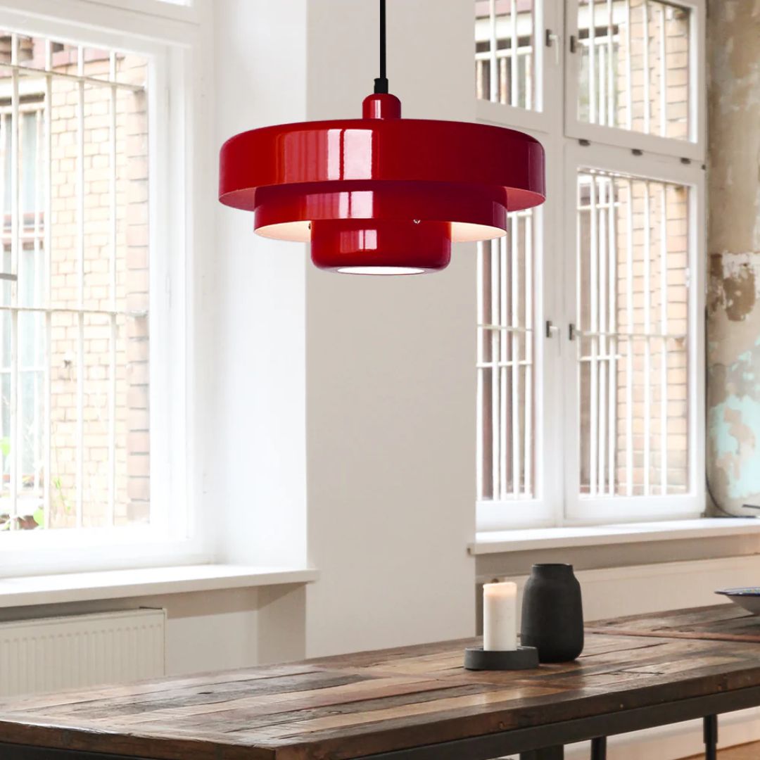 Hanglamp Metaal Gelaagd Ø35cm Oranje E27 Eettafel Woonkamer Retro Design Verlichting Industrieel Modern