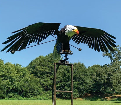 Metalen Vogel Windmolen Tuin Decoratie Weerbestendig Zilver Buiten Tuinornament Bewegende Vleugels Windspinner