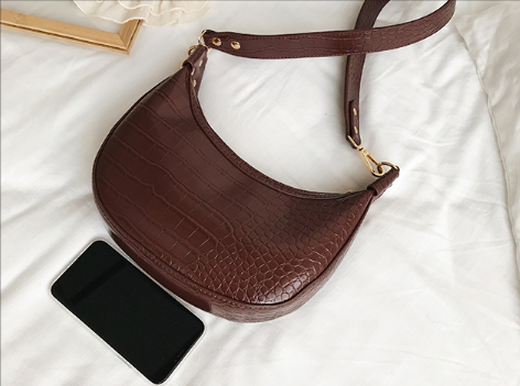 Dames Crossbody Tas Kroko Print Retro Design