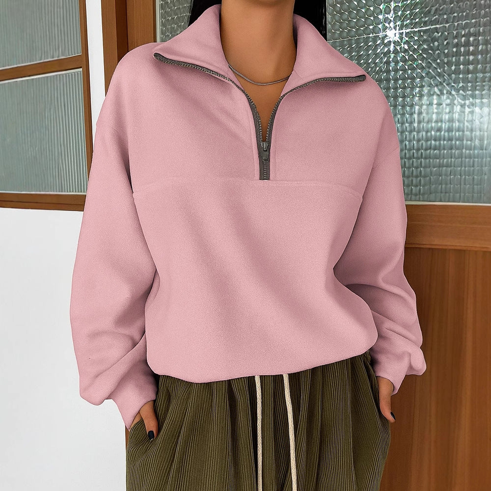 Dames Sweatshirt Warm en Sportief met Kap en Rits
