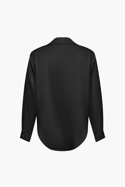 Vrouwelijke Blouse van Satijn Lang Mouw Elegant Model