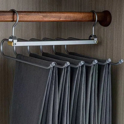 Broekhanger aluminium 6 broeken goud ruimtebesparend kledinghanger kast organizer draaibare hanger anti slip broekhouder