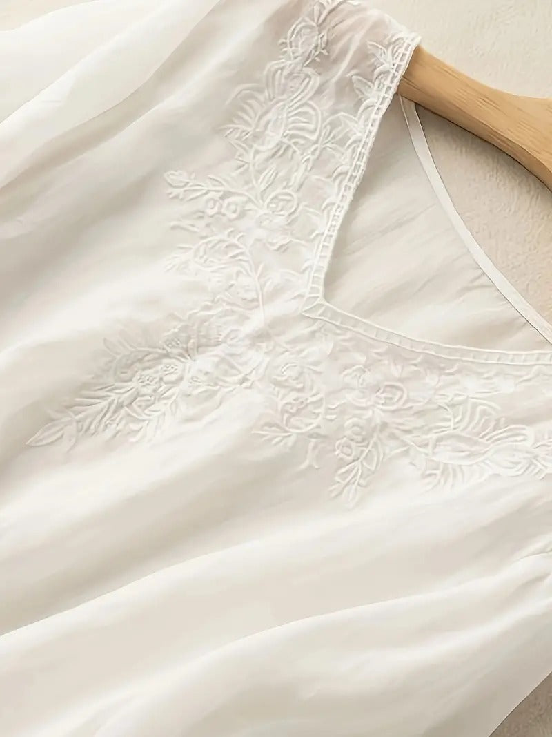 Zomerblouse Vrouw Zonnestraal Licht Katoen