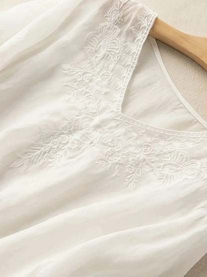 Zomerblouse Vrouw Zonnestraal Licht Katoen