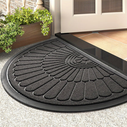 Halfronde Deurmat Rubber 43x75cm 60x90cm Buiten Binnen Antislip Vuilafstotend Drempelmat Buitenmat Zwart Grijs Bruin