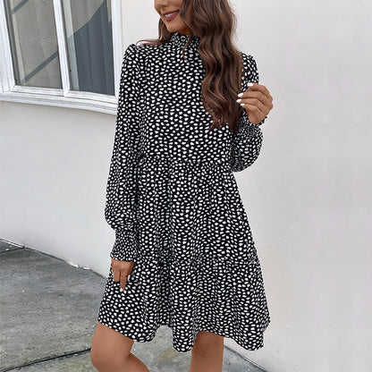 Dames Jurk Babydoll met Bloemenprint en Plooien
