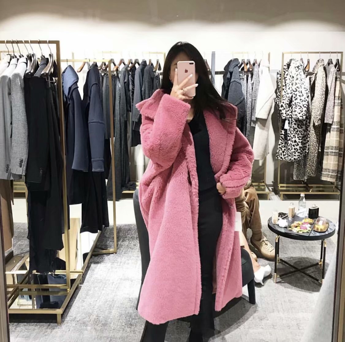 Dames Teddyjas Lange Warme Luxe Stijl