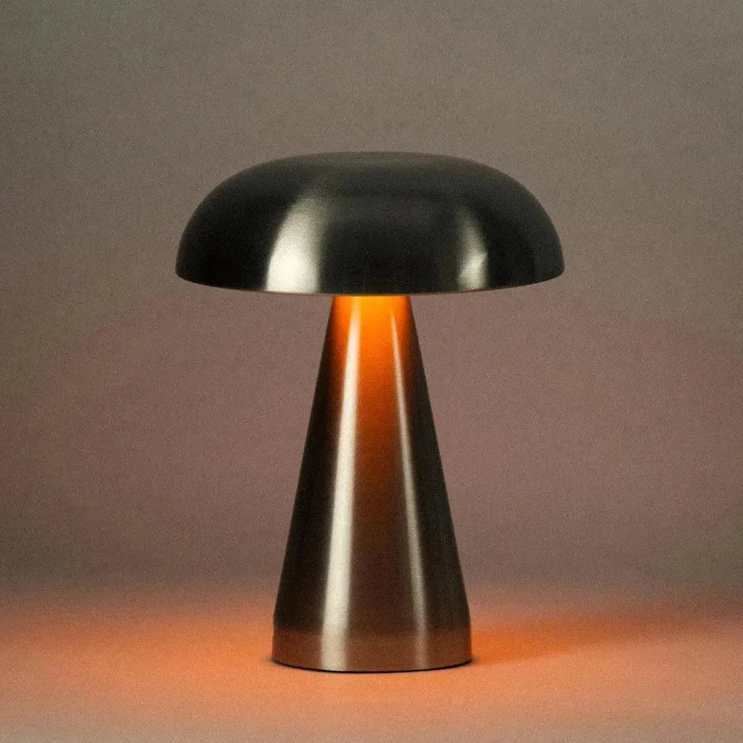 Tafellamp Draadloos Oplaadbaar USB-C Touch Dimbaar Metaal Goud Aluminium Terras