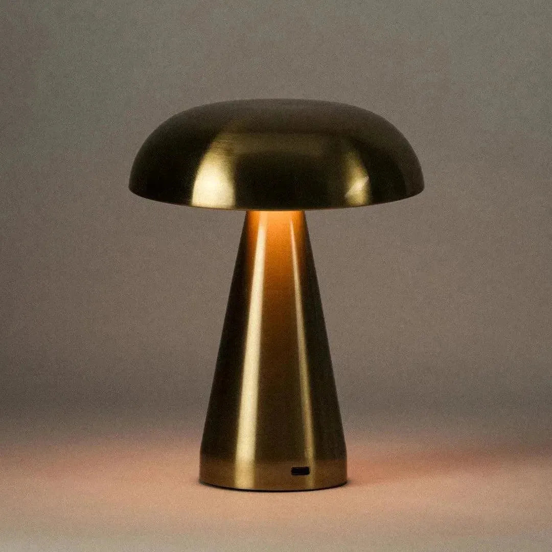 Tafellamp Oplaadbaar Touch Metaal Draadloos 3 Lichtstanden Goud Aluminium USB-C