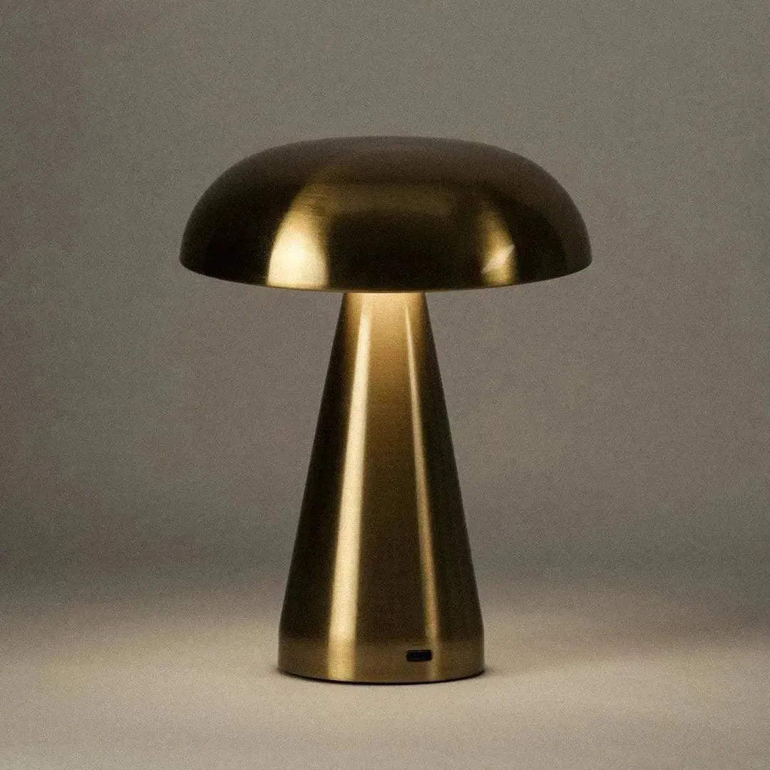 Tafellamp Oplaadbaar Touch Metaal Draadloos 3 Lichtstanden Goud Aluminium USB-C