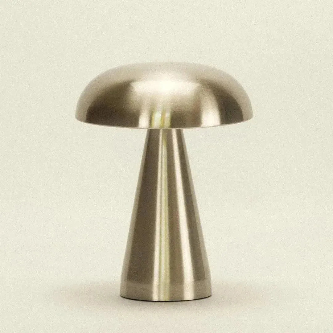 Tafellamp Draadloos Oplaadbaar USB-C Touch Dimbaar Metaal Goud Aluminium Terras