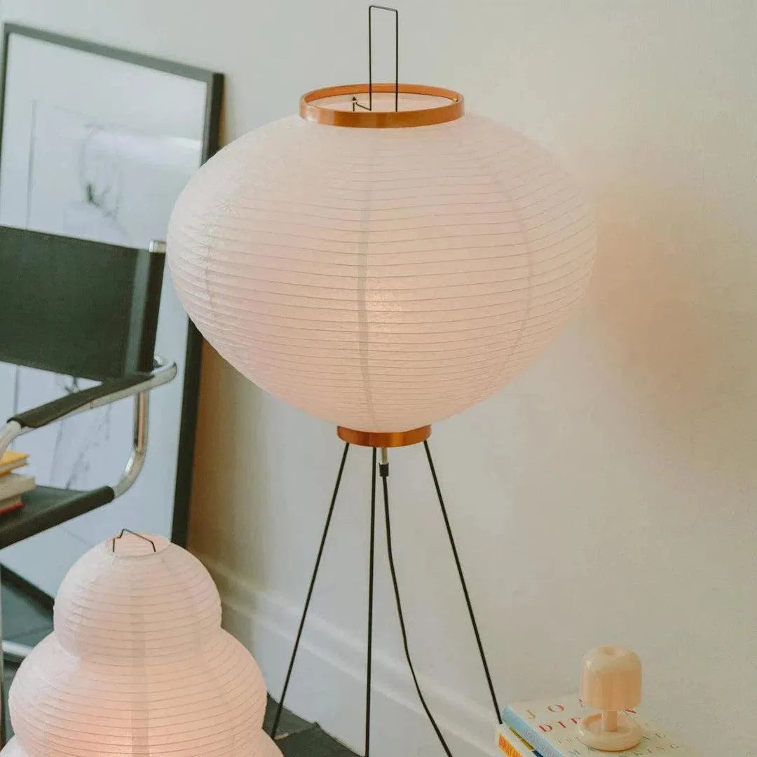 Vloerlamp Rijstpapier Japans Akari Groot 45x120cm Metalen Frame Sfeerverlichting