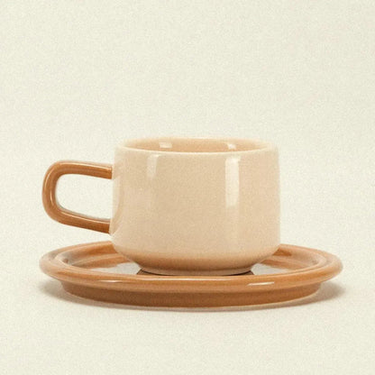 Theekop met Schotel Keramiek Set Kleurrijk Vintage Stijlvol Koffiekop Cadeau