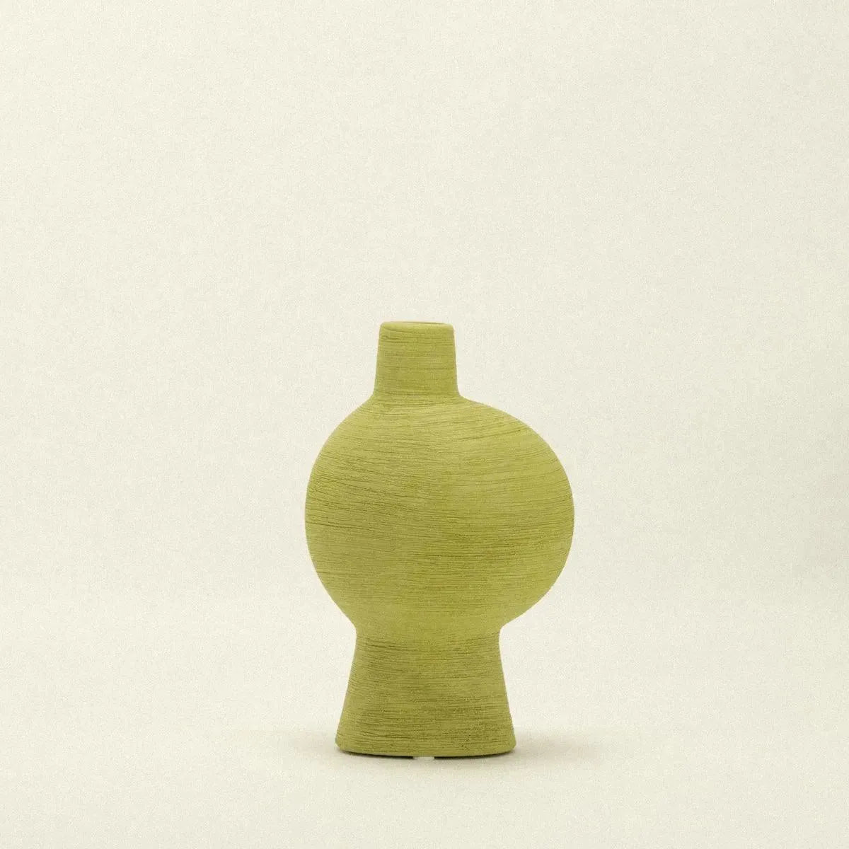 Vaas Keramiek Organisch Groen Smaragd Matcha Olijf Sculptuur Woonkamer Bloemenvaas