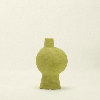 Vaas Keramiek Organisch Groen Smaragd Matcha Olijf Sculptuur Woonkamer Bloemenvaas