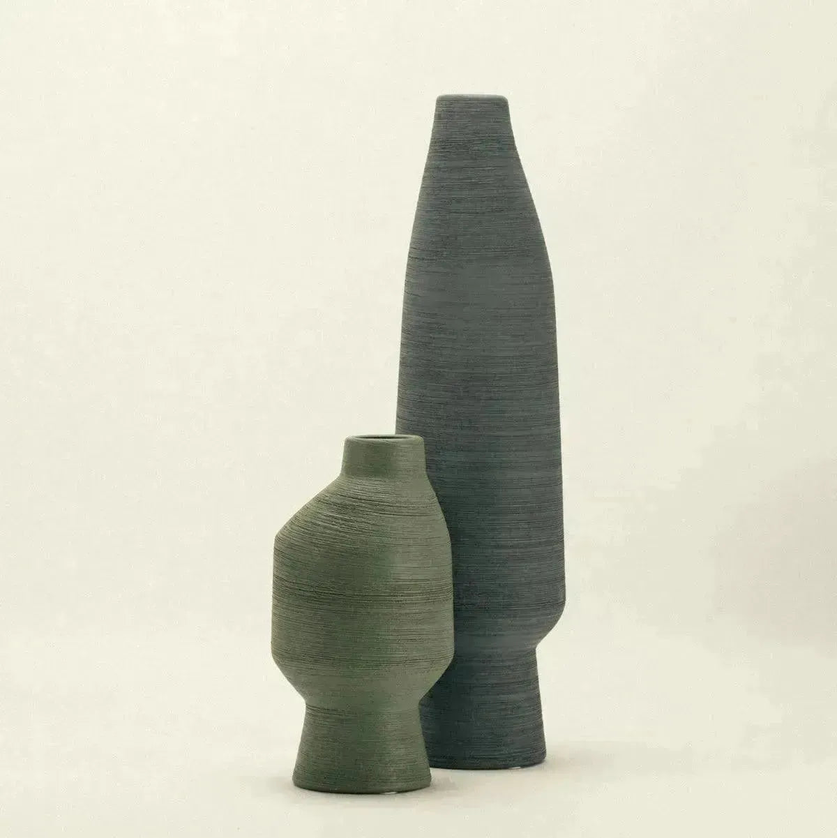 Vaas Keramiek Groen Organisch Sculptuur 20cm 30cm 40cm Woonkamer Decoratie Modern