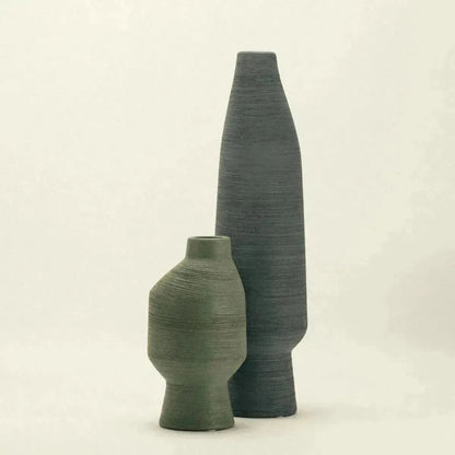 Vaas Keramiek Groen Organisch Sculptuur 20cm 30cm 40cm Woonkamer Decoratie Modern