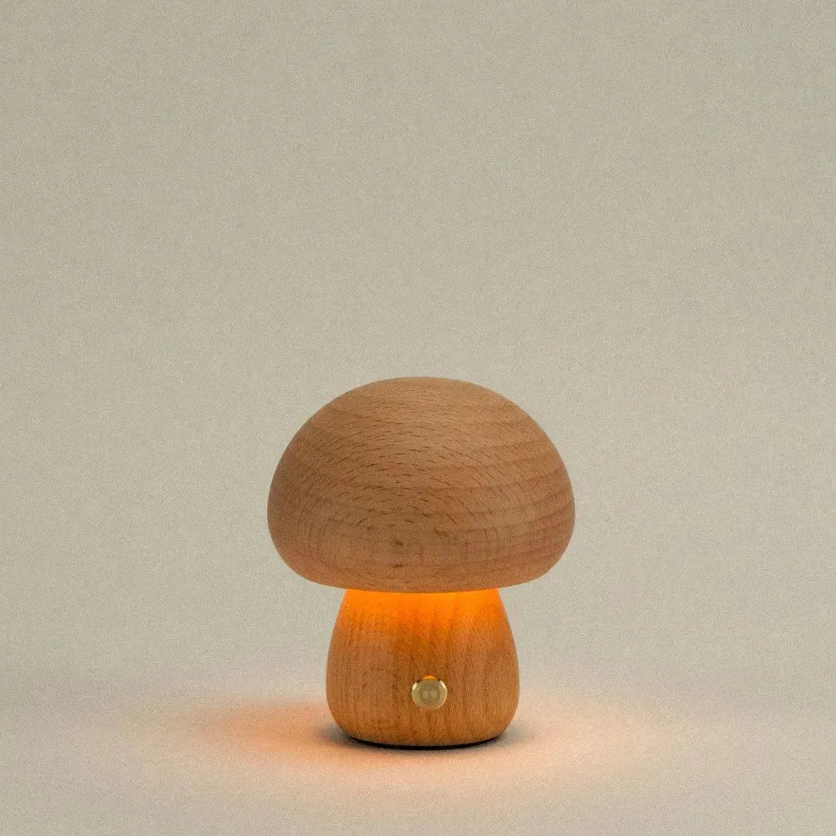Tafellamp Hout Oplaadbaar Touch Dimbaar Paddenstoel Organisch Beuk Walnoot USB