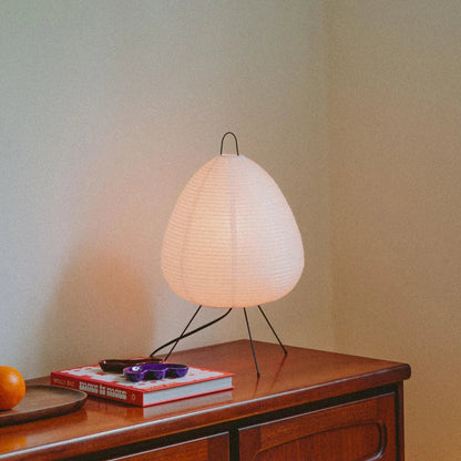 Tafellamp Rijstpapier Japans Minimalistisch 28cm Metalen Frame Sfeerverlichting Wit