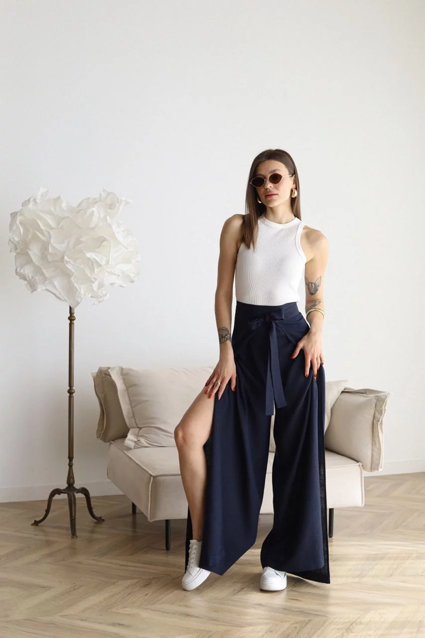 Linnen Pantalon Wijd Model Zomer