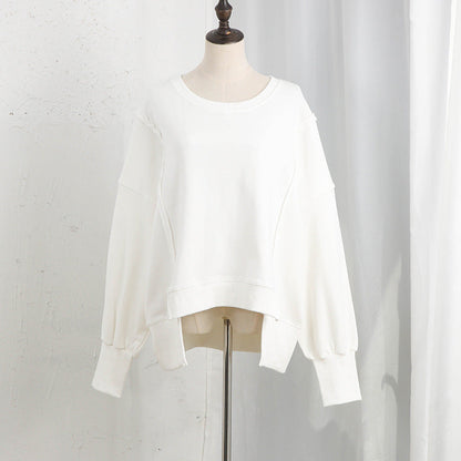 Dames Sweater Warme Losse Trui met Rauwe Boorden