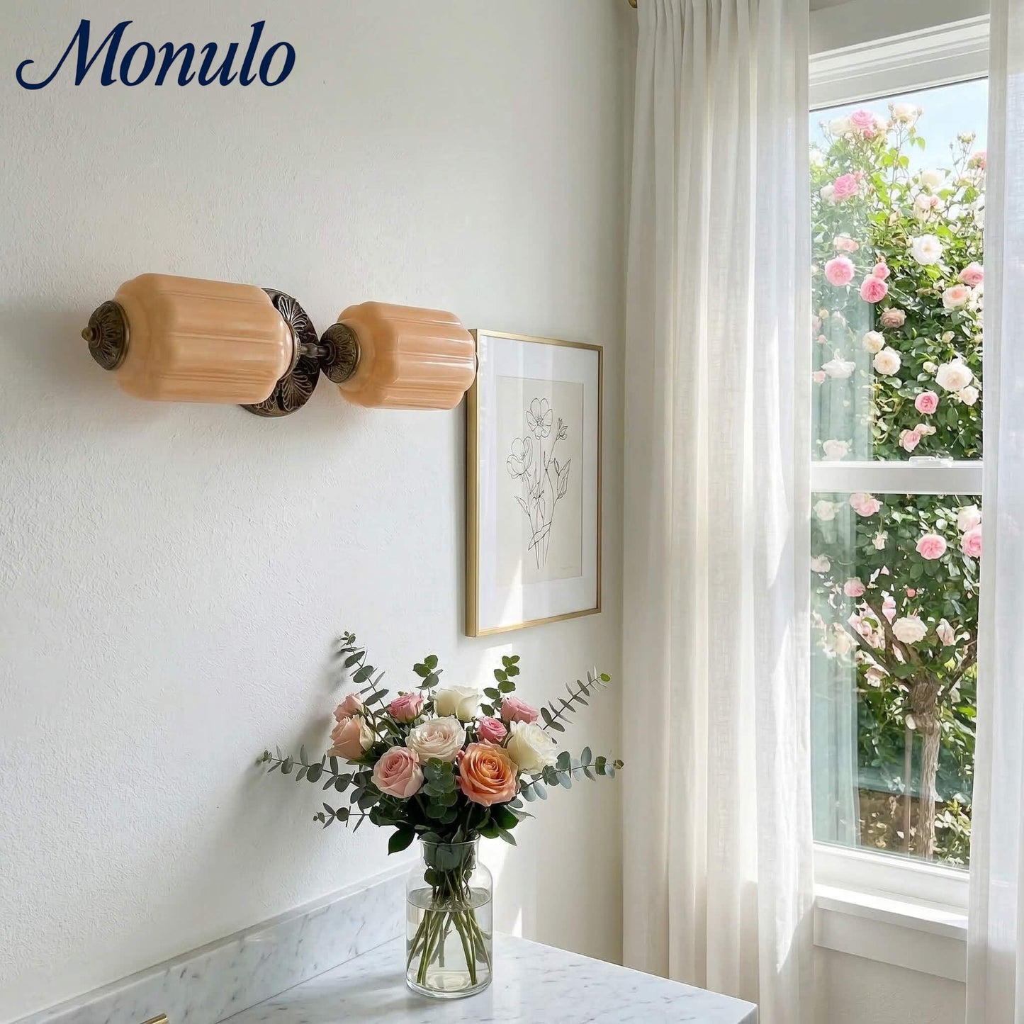 Eloise Vintage Scalloped Milk Glass Wall Sconce - Modern Accent Lighting for Bathroom and Bedroom