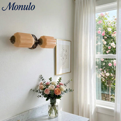 Eloise Vintage Scalloped Milk Glass Wall Sconce - Modern Accent Lighting for Bathroom and Bedroom