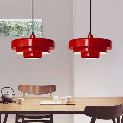 Hanglamp Metaal Gelaagd Ø35cm Oranje E27 Eettafel Woonkamer Retro Design Verlichting Industrieel Modern