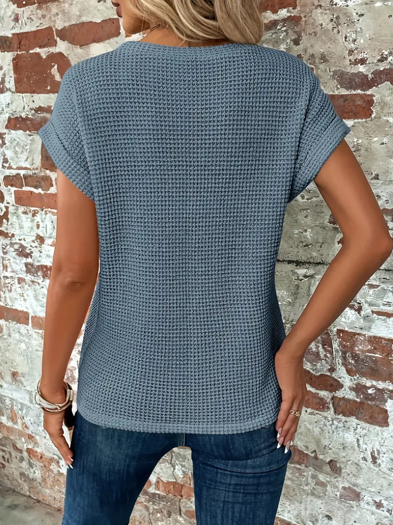 Vrouwelijke Zomerblouse Korte Mouw