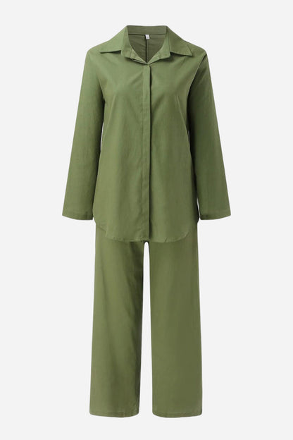 Vrouwelijke Pyjama Set met Broek en Blouse