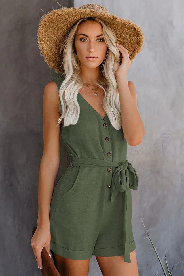 Jumpsuit voor Vrouw met Strik en Rits Voor dames