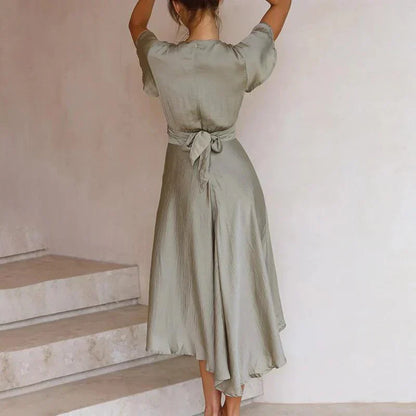 Lange Zomerjurk Vloeiende Vintage Stijl