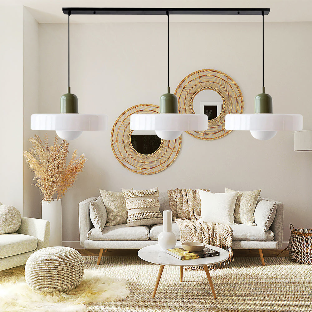 Luccon Triple Hanglamp Glas G9 Retro Kleuren Eettafel Woonkamer Design Verlichting Meerlamp