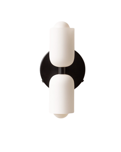 Wandlamp Dubbele Ronde Kap Zwart Frame Warm Sfeerlicht Slaapkamer Woonkamer Gang Minimalistische Wandverlichting Modern Japandi Scandinavisch Interieur